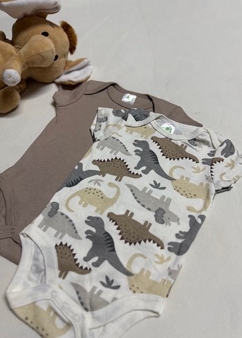 Kısa Kollu Dinozor Desenli Bebek Body adet olarak satılır