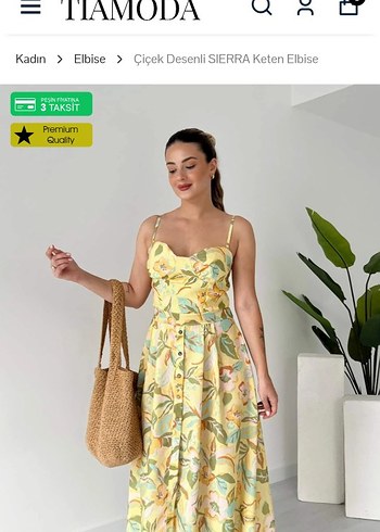 Sarı Çiçek Desenli Mini Straplez Elbise