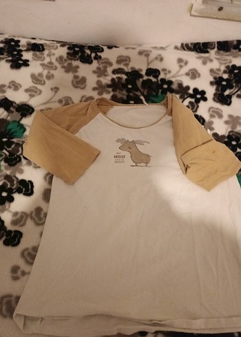 Beyaz Baskılı Hamile Tişörtü - Görsel 3