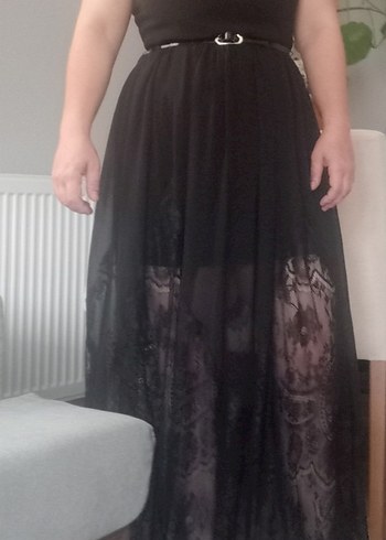 Forever New siyah Dantel kadın Abiye - Görsel 5