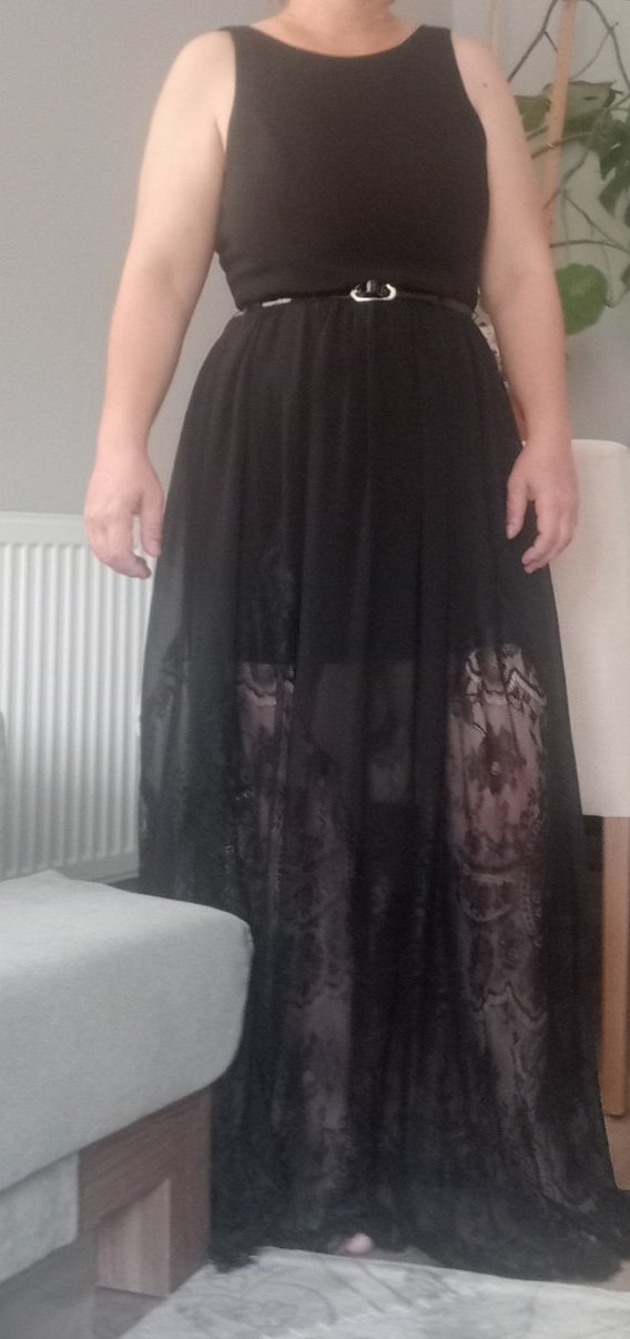 Forever New siyah Dantel kadın Abiye - Görsel 5