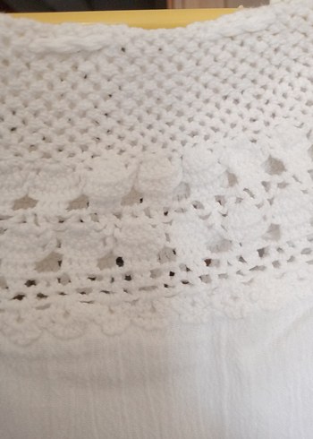 Beyaz Yakası el yapımı dantel Elbise - Görsel 5