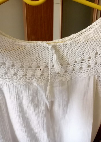 Beyaz Yakası el yapımı dantel Elbise - Görsel 7