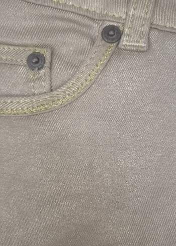 Gold Simli Şık Midi Kadın Kot Pantolon - Görsel 5