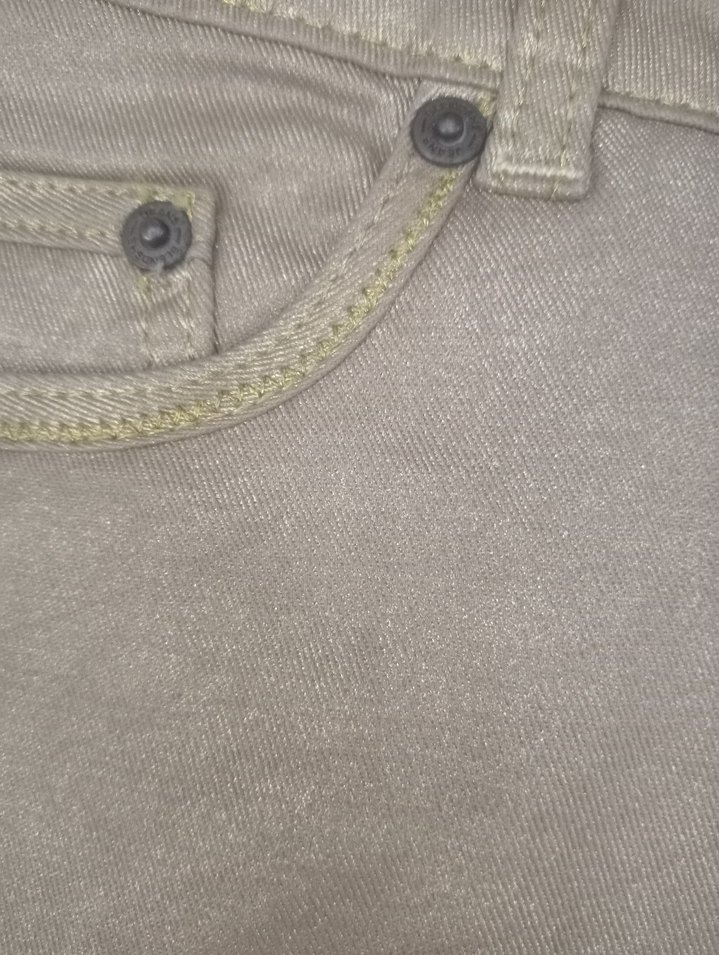 Gold Simli Şık Midi Kadın Kot Pantolon - Görsel 5