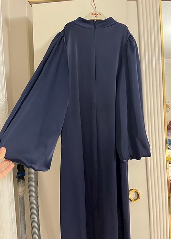 Lacivert Uzun Dökümlü Salaş Elbise - Görsel 5