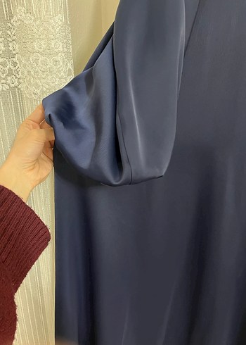 Lacivert Uzun Dökümlü Salaş Elbise - Görsel 2