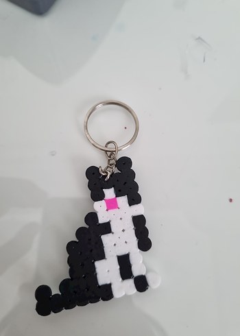 Renkli Boncuklu Kedi Anahtarlık