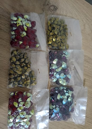 taş boncuk kalpli mor kırmızı kahve renklerinde - Görsel 3