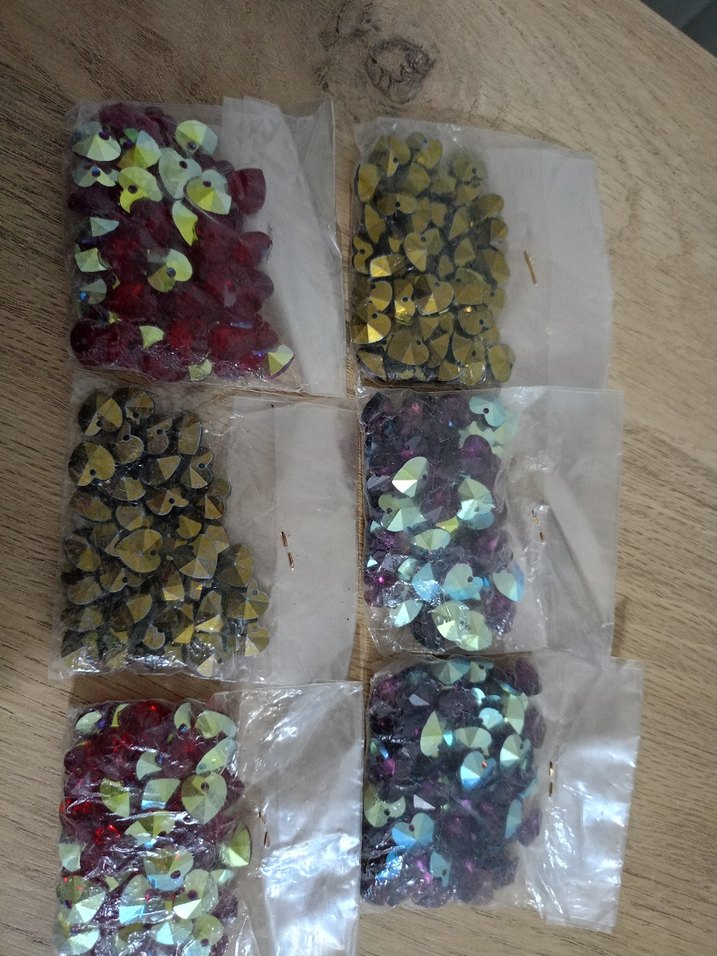 taş boncuk kalpli mor kırmızı kahve renklerinde - Görsel 2