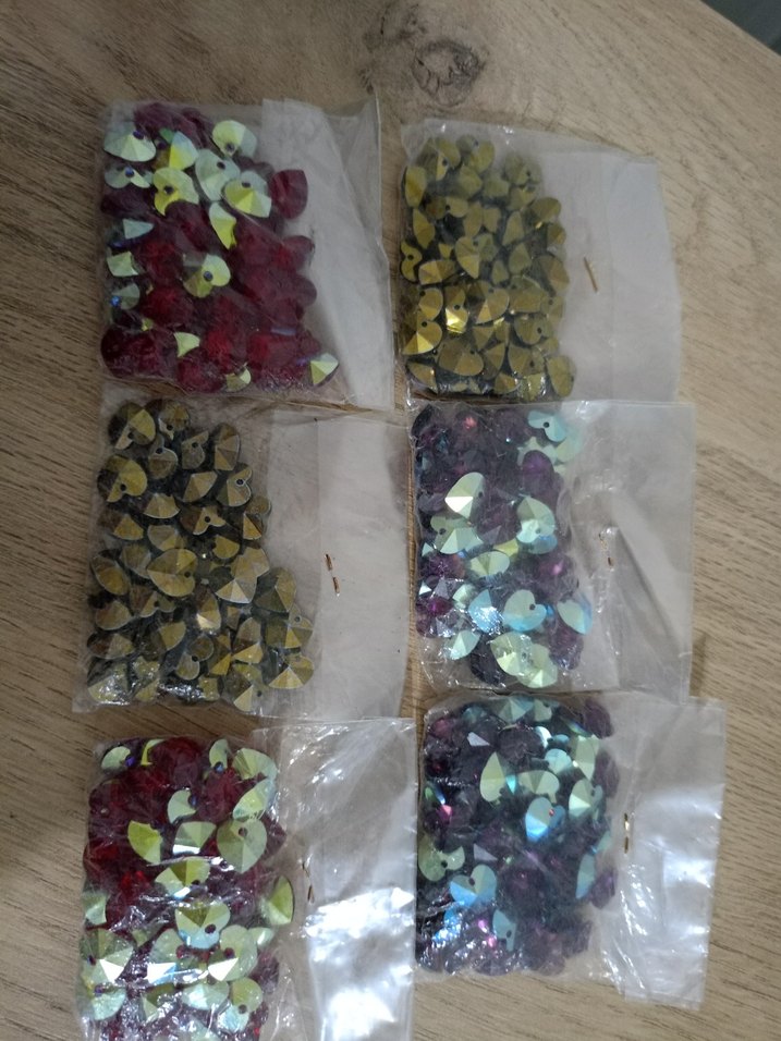 taş boncuk kalpli mor kırmızı kahve renklerinde - Görsel 3