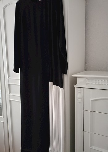 Uzun Kollu Siyah Drapeli Uzun Elbise - Görsel 2