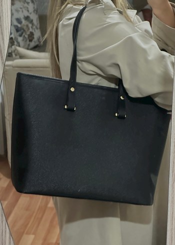 H&M Klasik Siyah Deri Kadın Çanta - Görsel 2