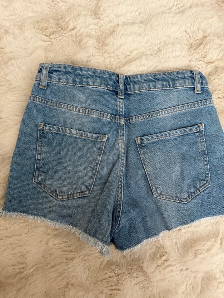 Mavi Kısa Kot Şort - Görsel 2