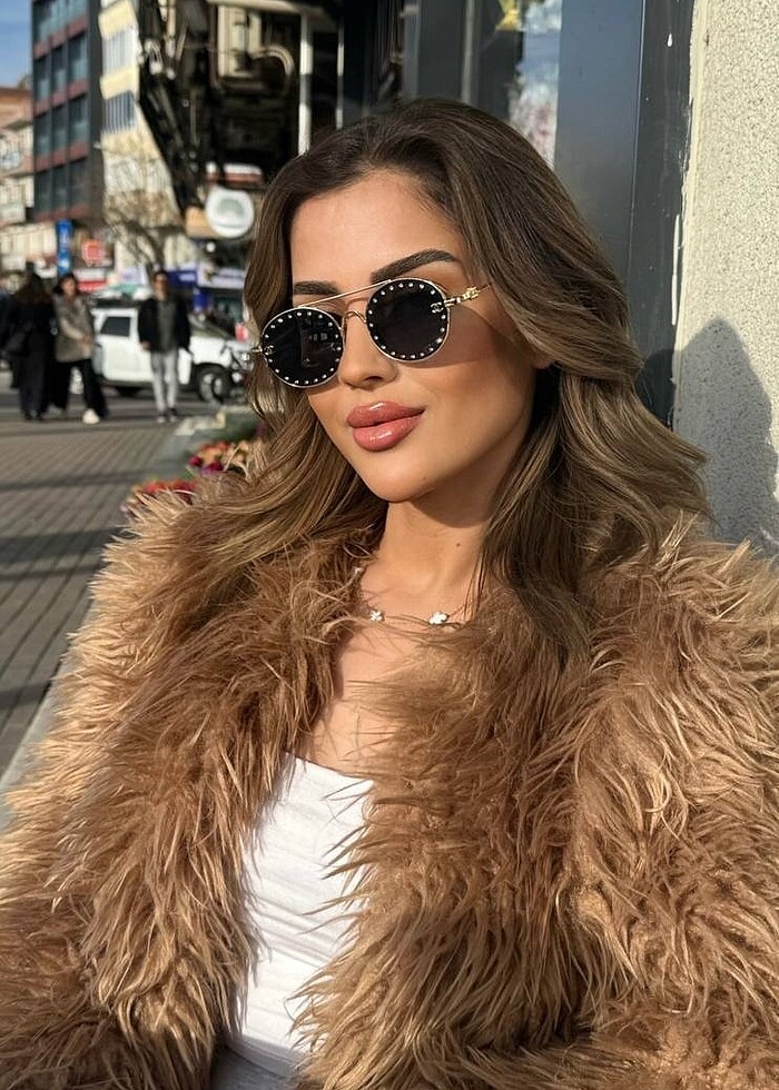 Chanel taşlı güneş gözlüğü - Görsel 4