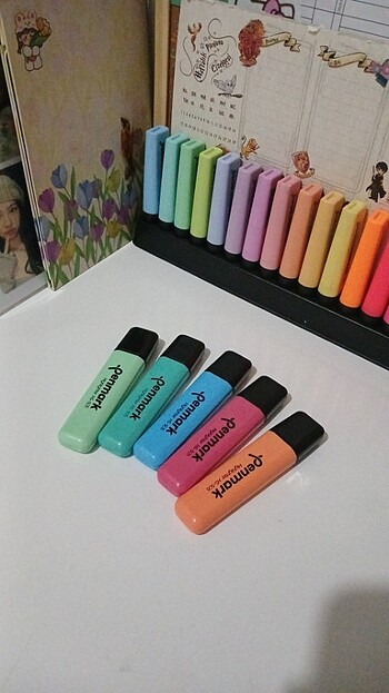Penmark 5'li pastel renkli fosforlu kalem 