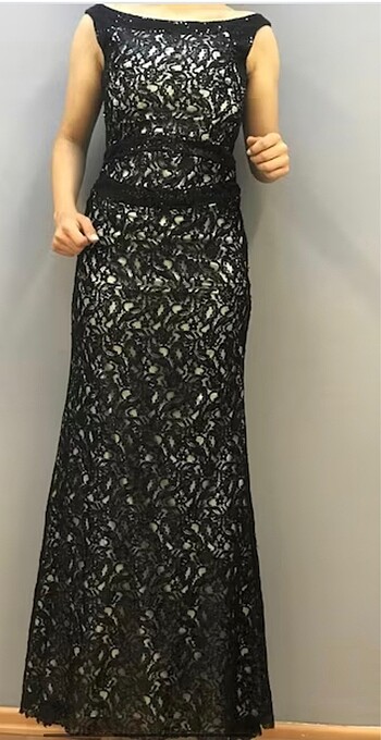 Pul payet siyah uzun balık abiye elbise