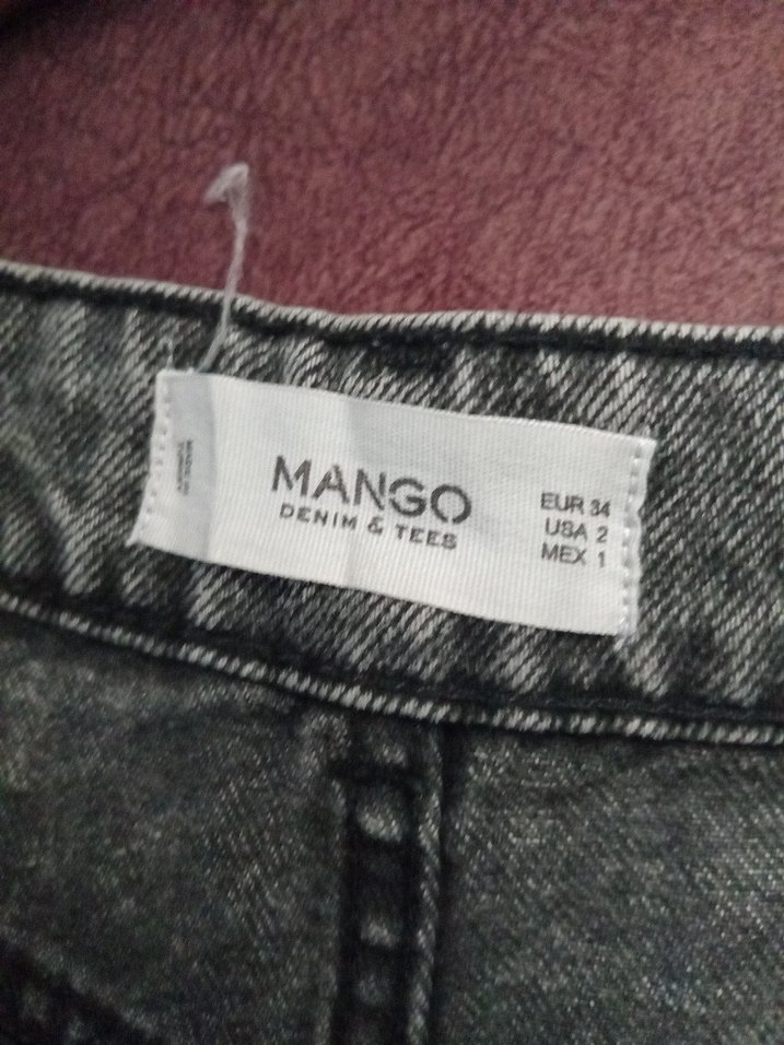 Gri Düğmeli Kadın Kot Şort - Görsel 2