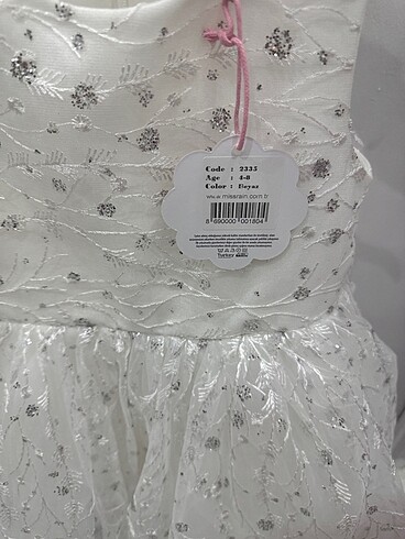 5 YAŞ KIZ ÇOCUK TÜLLÜ BEYAZ ELBİSE (ETİKETLİ) - Görsel 6