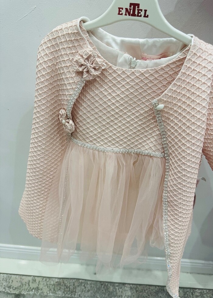 PUDRA CEKETLİ TÜLLÜ 4 YAŞ ELBİSE - Görsel 5