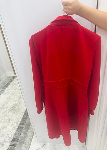 Etiketli Yeni 38 Beden Jument Kemer Detaylı Kırmızı Midi Elbise - Görsel 4