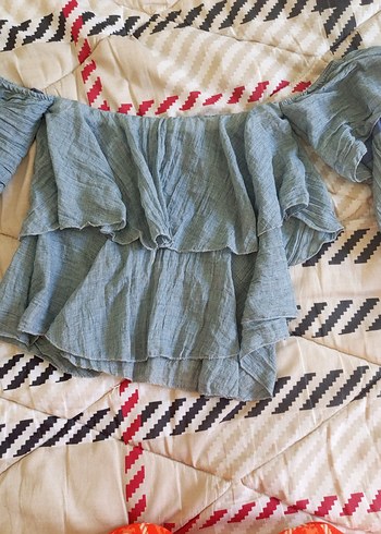 Gri Çiçek Desenli Bol  Mini Şort - Görsel 5