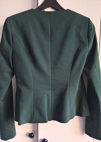 Fermuarlı Koyu Yeşil Kadın Blazer Ceket - Görsel 6