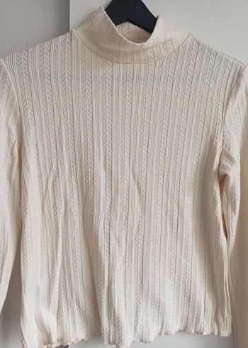 Beyaz Balıkçı Yaka Triko Kadın Kazak - Görsel 2