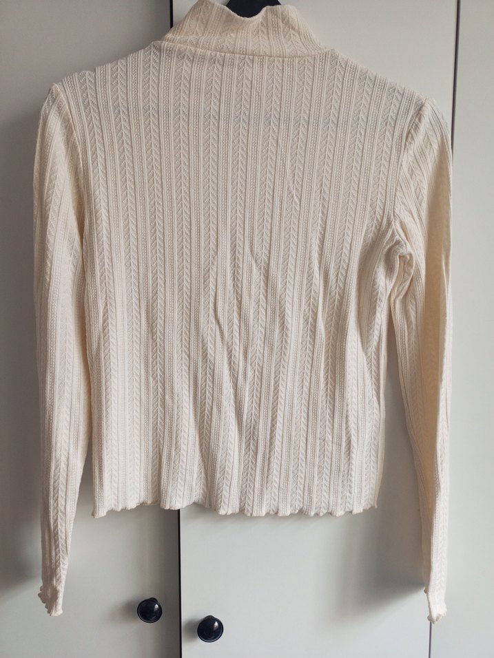Beyaz Balıkçı Yaka Triko Kadın Kazak - Görsel 5