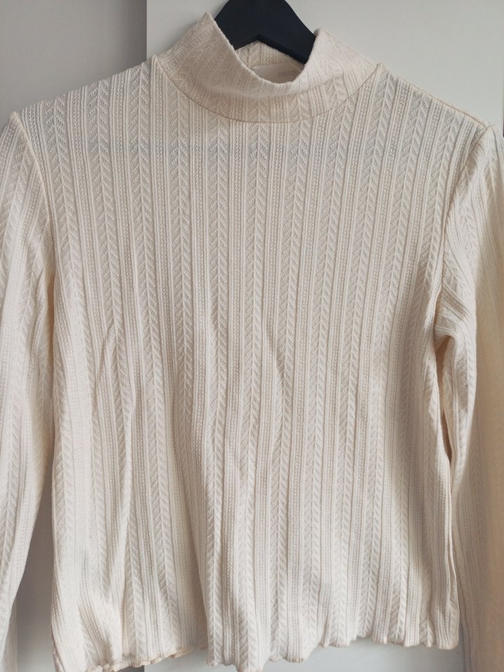 Beyaz Balıkçı Yaka Triko Kadın Kazak - Görsel 2