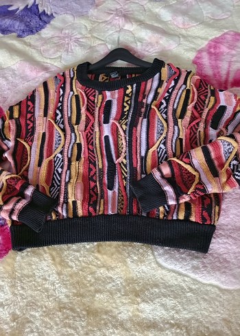 Renkli Desenli Bohem Kadın Kazak - Görsel 7