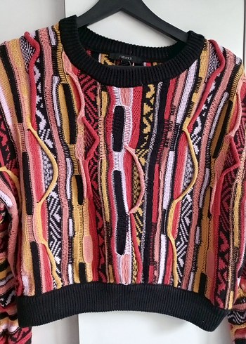 Renkli Desenli Bohem Kadın Kazak - Görsel 2