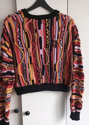 Renkli Desenli Bohem Kadın Kazak - Görsel 5