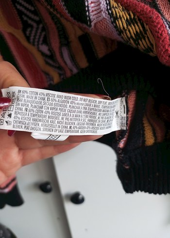 Renkli Desenli Bohem Kadın Kazak - Görsel 4