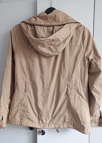 Bej Düğmeli Kadın Midi Ceket - Görsel 4