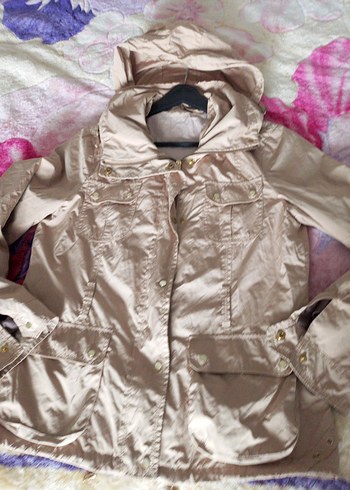 Bej Düğmeli Kadın Midi Ceket - Görsel 5