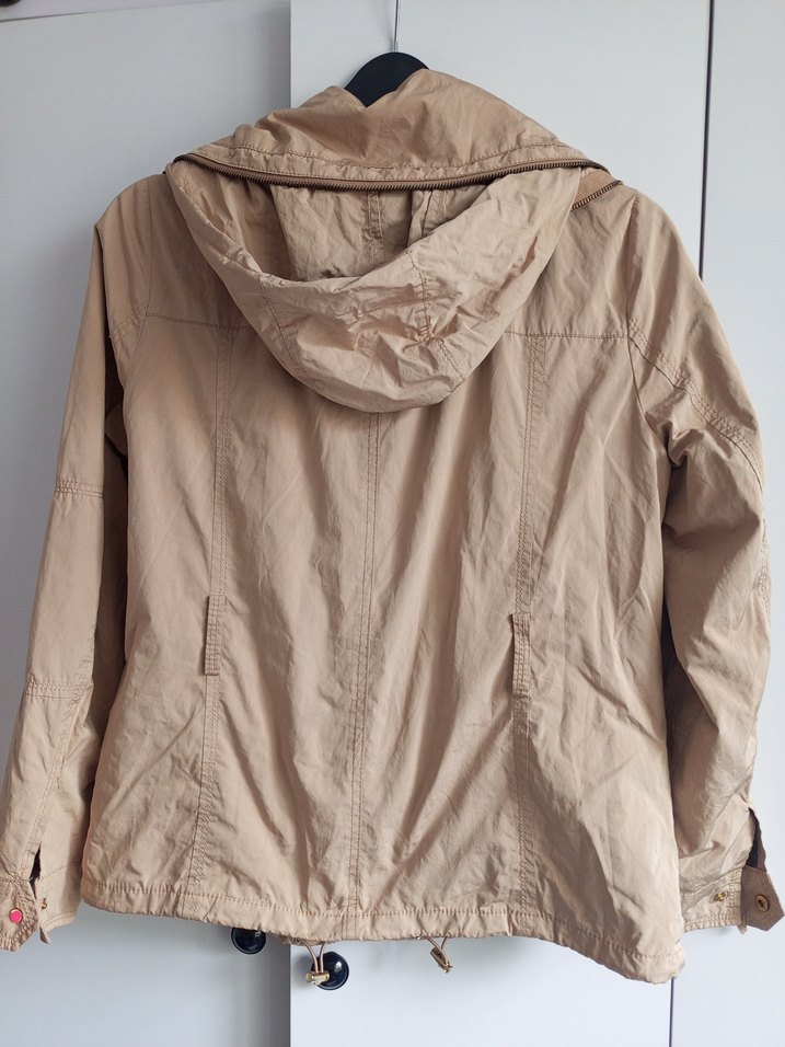 Bej Düğmeli Kadın Midi Ceket - Görsel 4