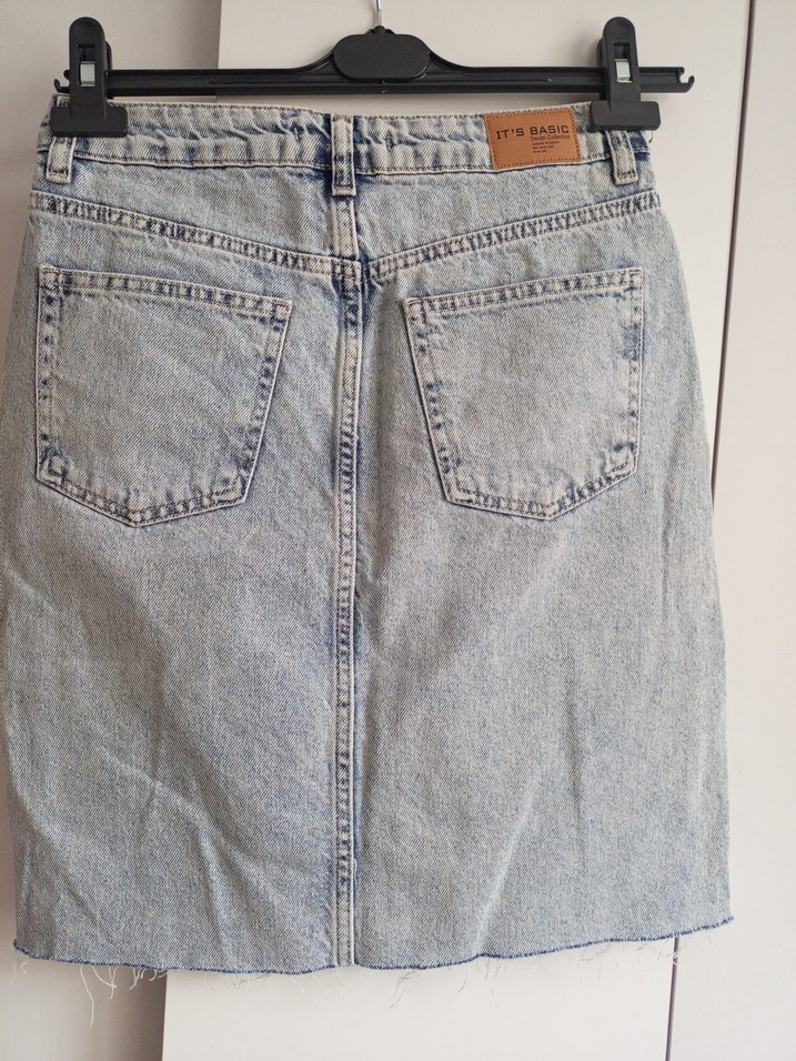 Yırtık Detaylı Midi Denim Etek - Görsel 4