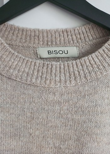 Bej Kadın Örgü Yün Kazak - Görsel 3