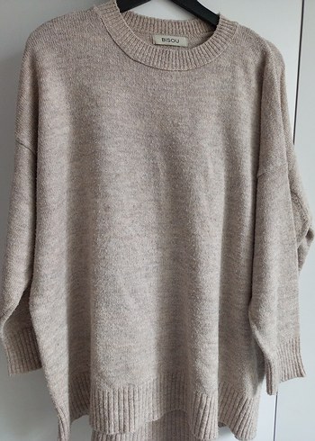 Bej Kadın Örgü Yün Kazak - Görsel 2