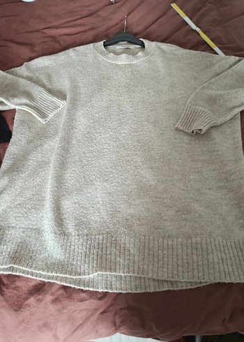 Bej Kadın Örgü Yün Kazak - Görsel 5