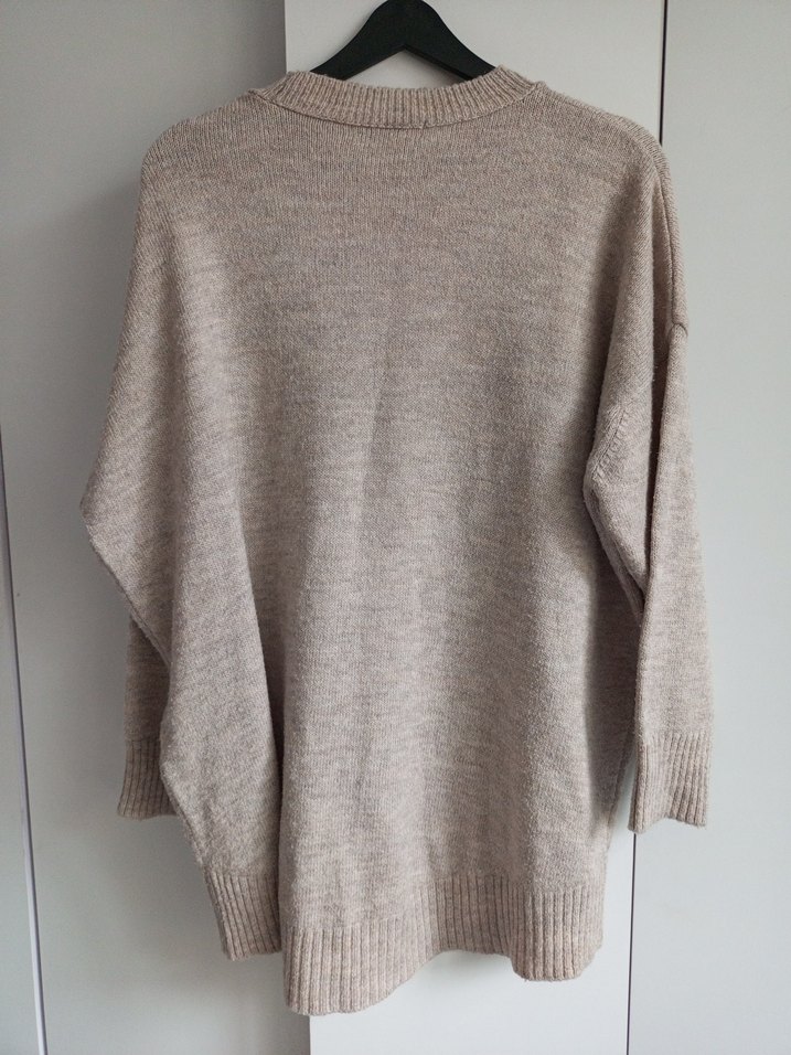 Bej Kadın Örgü Yün Kazak - Görsel 4