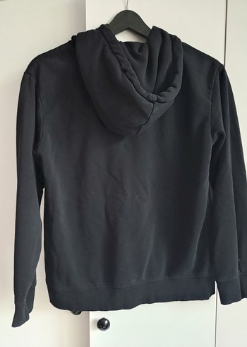 Siyah Kapüşonlu Rahat Kadın Sweatshirt - Görsel 5