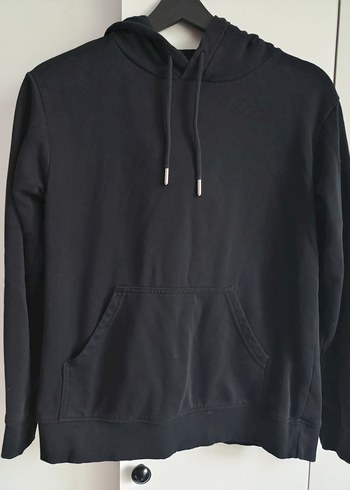 Siyah Kapüşonlu Rahat Kadın Sweatshirt - Görsel 2