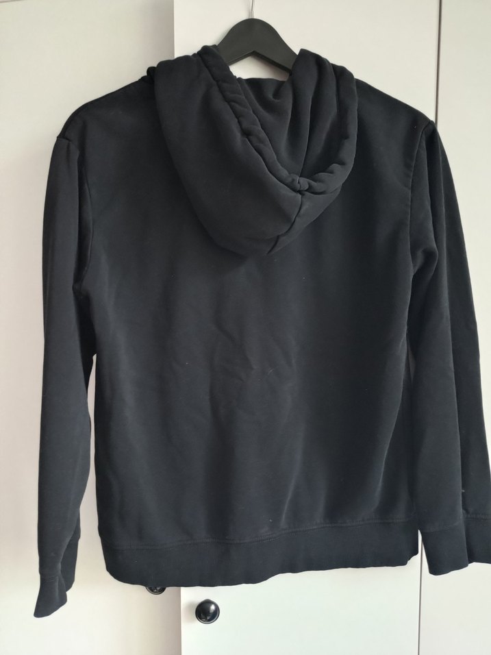 Siyah Kapüşonlu Rahat Kadın Sweatshirt - Görsel 5