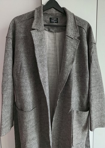 Gri Uzun Kadın Kaban - Görsel 2