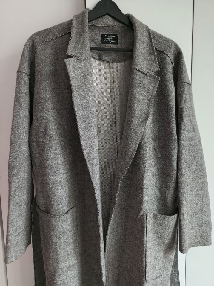 Gri Uzun Kadın Kaban - Görsel 2