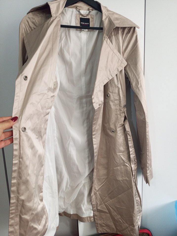 Bej Midi Kuşaklı Kadın Trençkot - Görsel 5