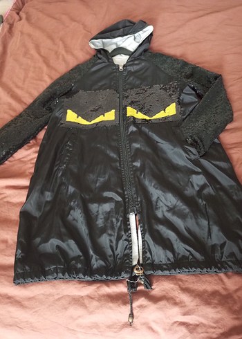 Pul Detaylı Midi Siyah Kadın Ceket - Görsel 5