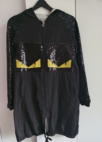 Pul Detaylı Midi Siyah Kadın Ceket - Görsel 3